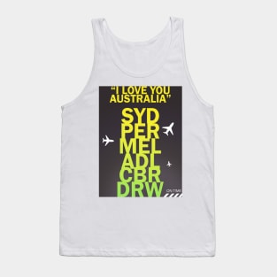 I love you AUSTRALIA green Tank Top